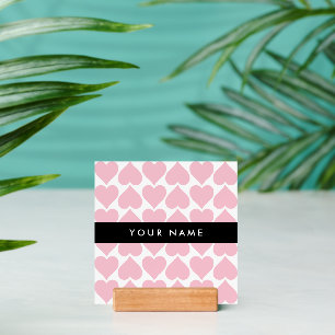 Pink Hearts, Romantic, Your Name, Personalise Holder