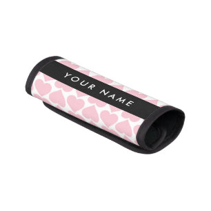 Pink Hearts, Romantic, Your Name, Personalise Luggage Handle Wrap