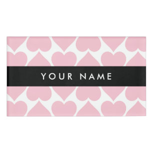 Pink Hearts, Romantic, Your Name, Personalise Name Tag