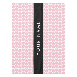 Pink Hearts, Romantic, Your Name, Personalise Tablecloth