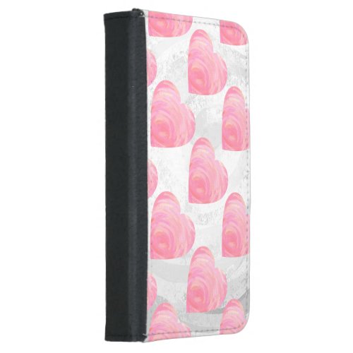 Pink Hearts Wallet Phone Case For Samsung Galaxy S5