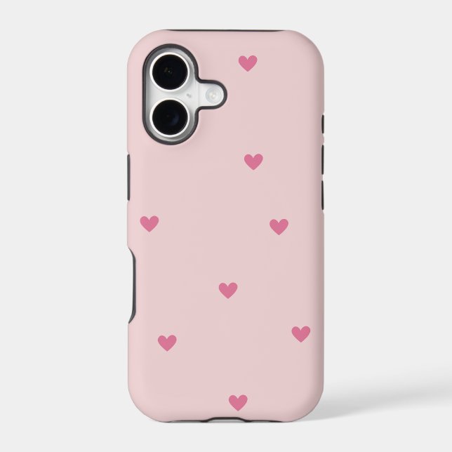 Pink Hearts Seamless Pattern – Cute Valentine iPhone Case (Back)