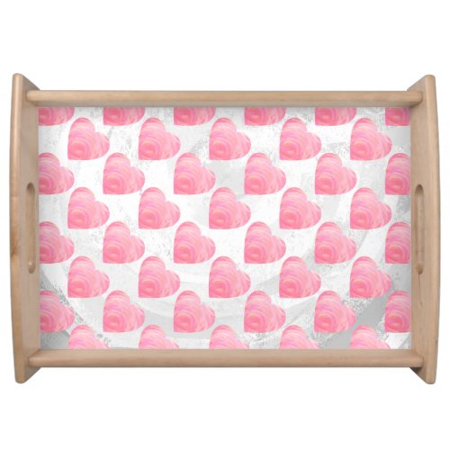 Pink Hearts Serving Tray