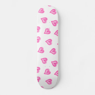 Pink hearts skateboard