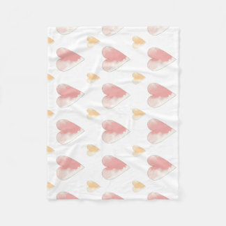 Pink Hearts Soft Fleece Baby Blanket