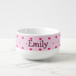 Pink Hearts Soup Mug