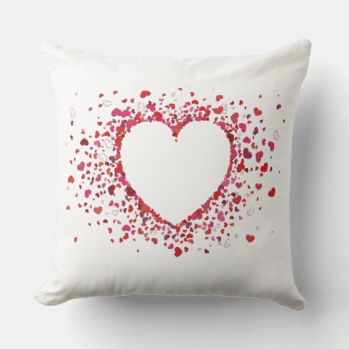 pink hearts Sticker T_Shirt Throw Pillow