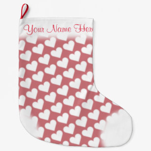 Pink Hearts Stocking Love Christmas Stocking