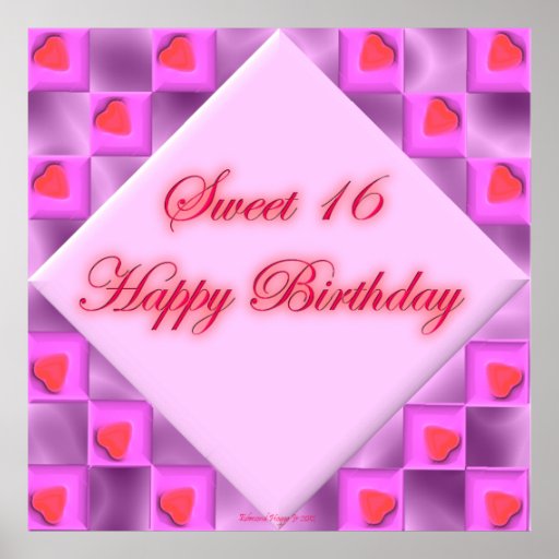 Sweet 16 Birthday Posters, Sweet 16 Birthday Prints, Art Prints, Poster ...