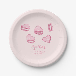 Pink Hearts Sweet Valentine Birthday Party Paper Plates