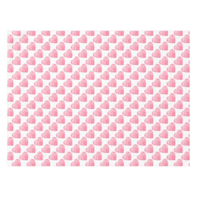 Pink Hearts Tablecloth (Front (Horizontal))