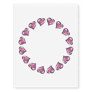 Pink hearts temporary tattoos