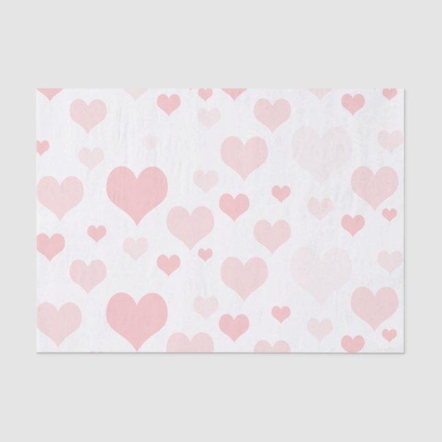 Pink Hearts Tissue Paper (Front)