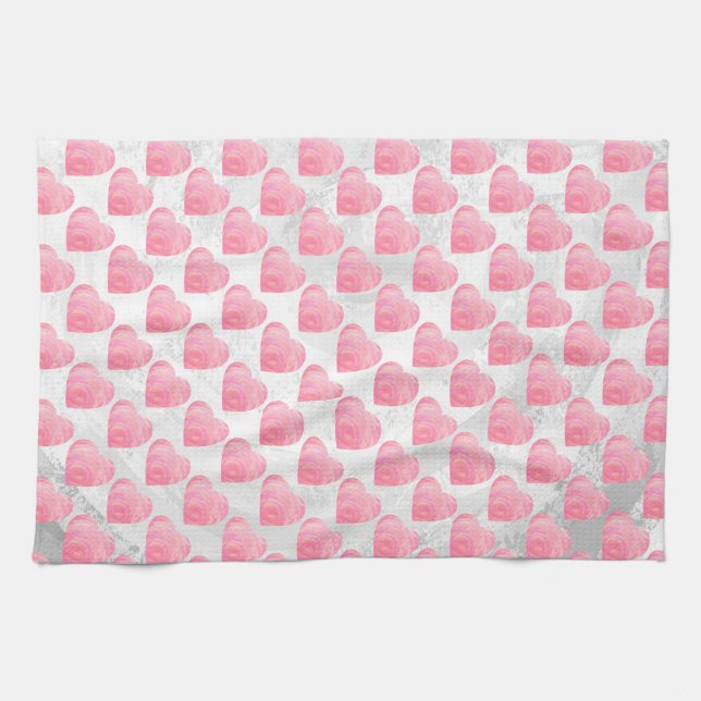 Pink Hearts Towel (Horizontal)