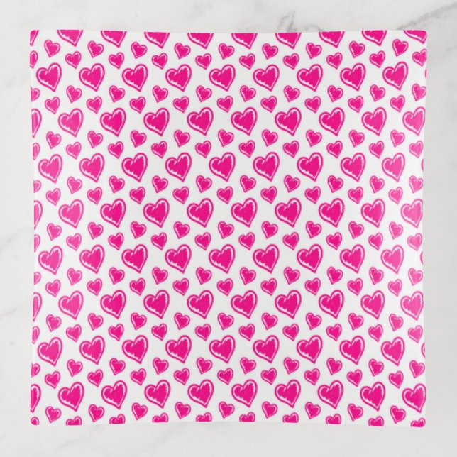 Pink Hearts Trinket Tray (Front)