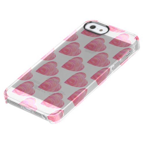 Pink Hearts Clear iPhone SE55s Case