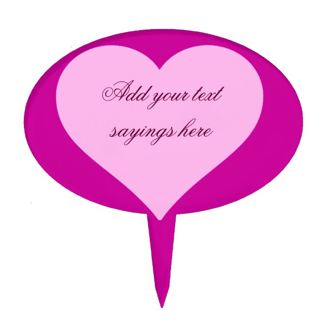 Pink Hearts,Unconditional Love_ Cake Topper (Front)