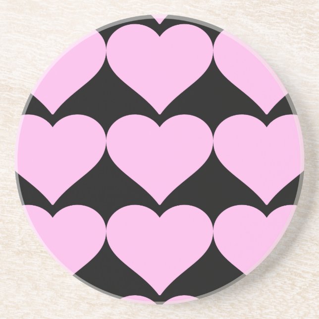 Pink Hearts,Unconditional Love_ Coaster (Front)