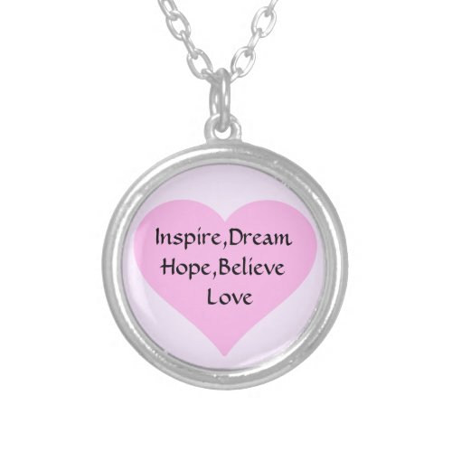 Pink HeartsUnconditional Love_ Silver Plated Necklace