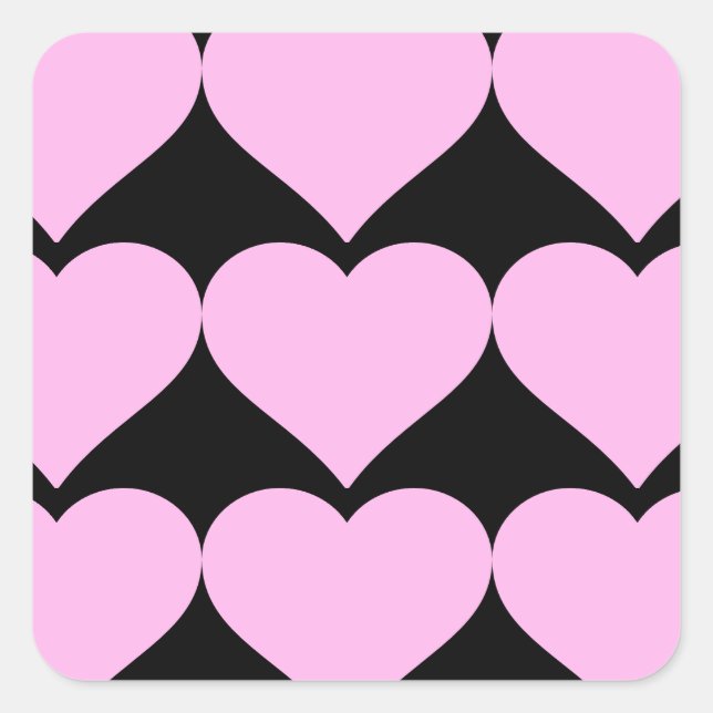 Pink Hearts,Unconditional Love_ Square Sticker (Front)