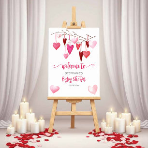 Pink Hearts Valentine Baby Shower Foam Board