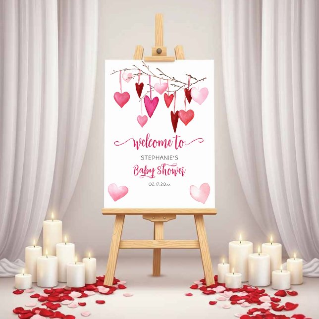 Pink Hearts Valentine Baby Shower Foam Board (Pink Hearts Valentine Baby Shower Foam Board)