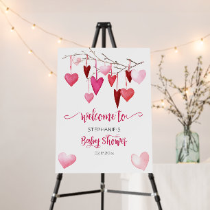 Pink Hearts Valentine Baby Shower Foam Board