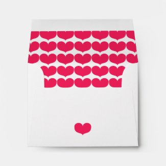 Pink Hearts Valentine's Day - Note Card Envelope