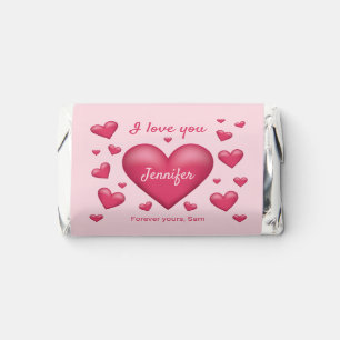 Pink Hearts Valentine's Day & Personalizable Text Hershey's Miniatures