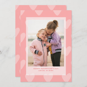 Pink Hearts Valentines Day Photo Card