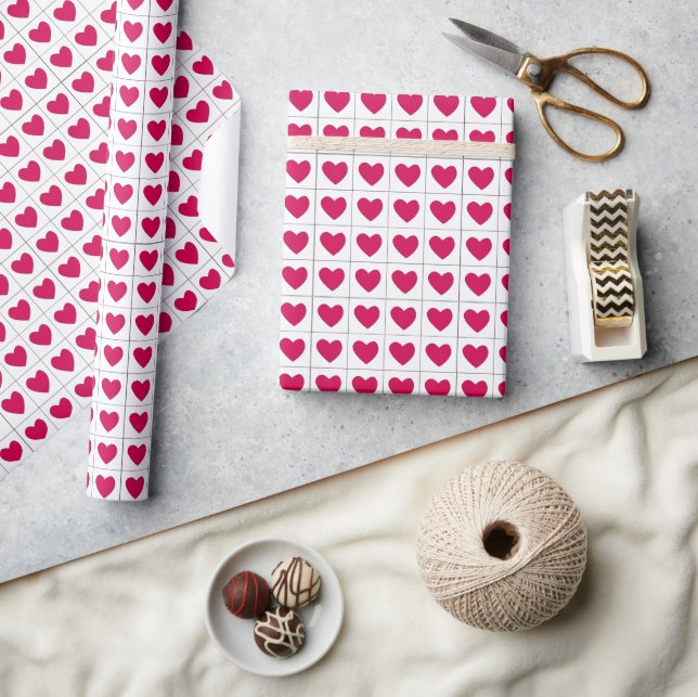 Pink Hearts Valentines  Wrapping Paper (Crafts)