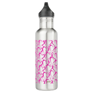 Pink Hearts Water Bottle