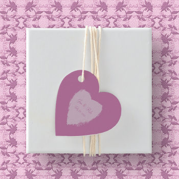 Pink Hearts Wedding Favor Tags by macdesigns1 at Zazzle