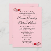 Pink Hearts Wedding Invitation