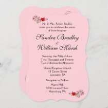 Pink Hearts Wedding Invitation