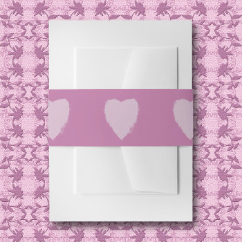 Pink Hearts Wedding  Invitation Belly Band by macdesigns1 at Zazzle