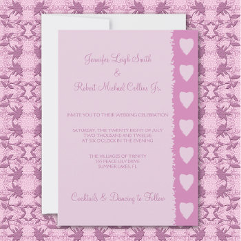 Pink Hearts  Wedding Invitations by macdesigns1 at Zazzle