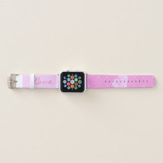 Pink Hearts with Love Apple Watch Band