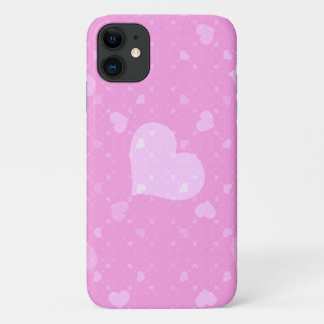Pink Hearts with Love iPhone 11 Case