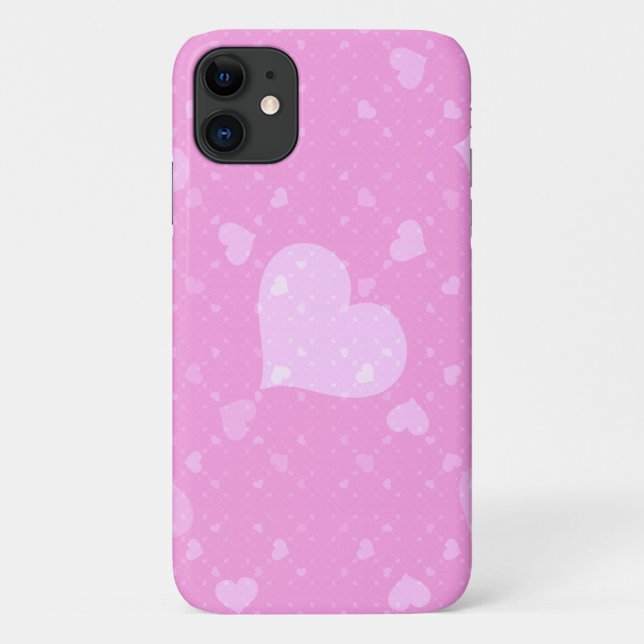 Pink Hearts with Love Case-Mate iPhone Case (Back)