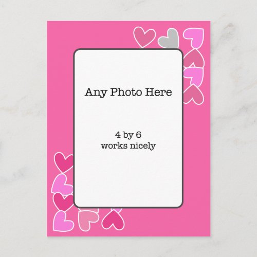 Pink Hearts with your photo Postcard