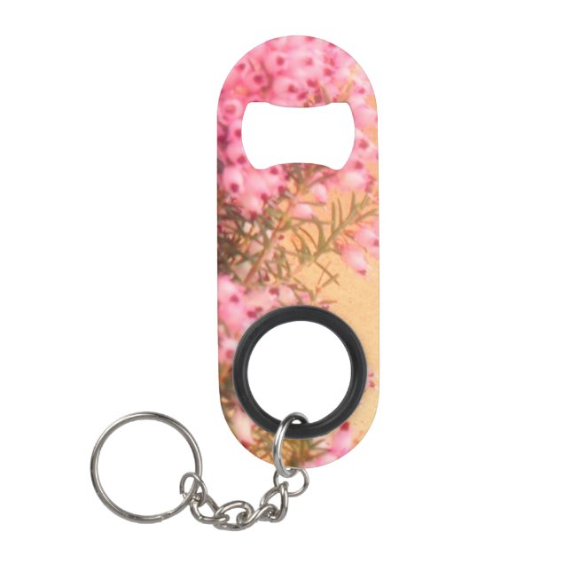 Pink Heather Key Ring Bottle Opener (Front)