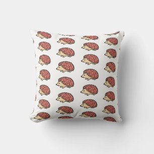 Pink Hedgehog Throw Pillow