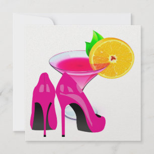 Pink Heels and Cocktail - Cocktail Party - SRF Invitation