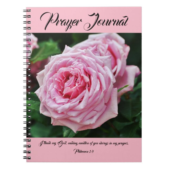 Pink Heirloom Rose Prayer Journal (Front)