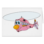 Pink Helicopter Cartoon (Front Horizontal)