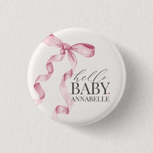 Pink Hello Baby Bow Girl Baby Shower Favors