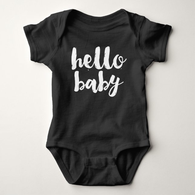 Pink Hello Baby Girl Sports Romper (Front)