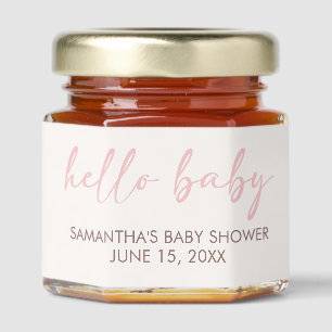 Pink Hello Baby Shower Honey Jar Favors