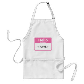 Pink Hello My Name is, <NAME> Adult Apron